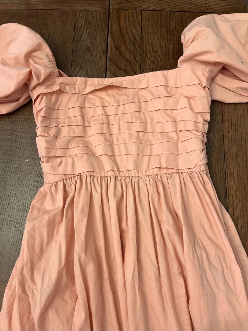 Abercrombie & Fitch Pink Tiered Maxi Dress with Puff Sleeves